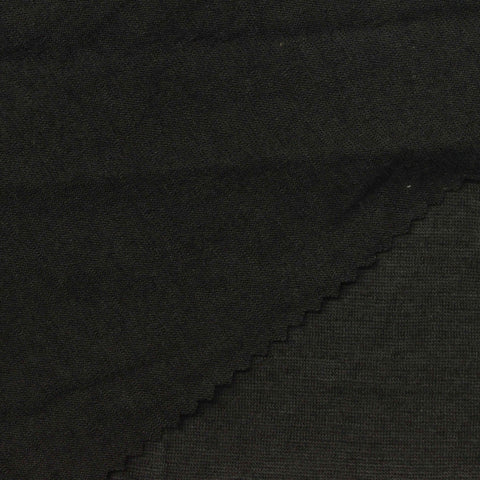100% Wool Jersey Knit Fabric, 150 gsm, 133 cm — Black
