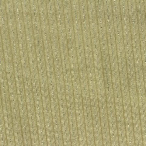 Pale Yellow-Green Pinstripes Rib Knit, Polyester