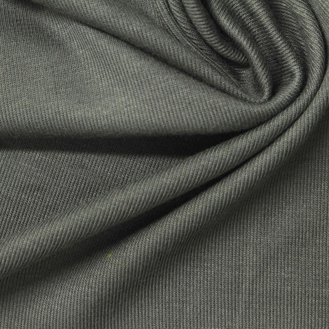 Grey-Green Marl Rib Knit, Viscose