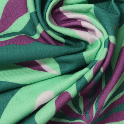Green Abstract Milk Silk Knit, Polyester, 165 gsm