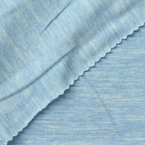 Light Blue Marl Jersey Knit, Cotton-Poly, 164 gsm
