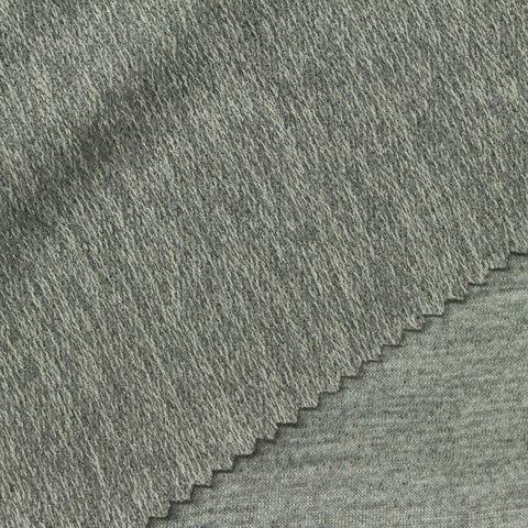 Heather Grey Marl French Terry, Polyester, 188 gsm