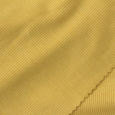 Yellow Ribbed Rib Knit, Modal-Tencel Lyocell