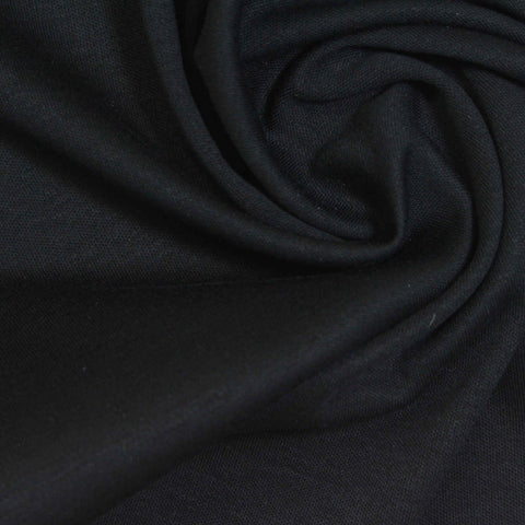 100% Cotton Interlock Knit Fabric, 195 gsm — Black