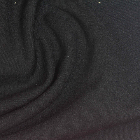 100% Polyester Interlock Knit Fabric, 250 gsm, 198 cm — Black