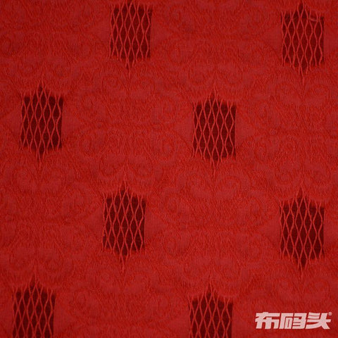 Red Tone-on-Tone Floral Jacquard, Polyester, 175 gsm