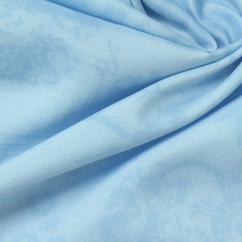 Light Blue Floral Jacquard, Polyester, 62 gsm