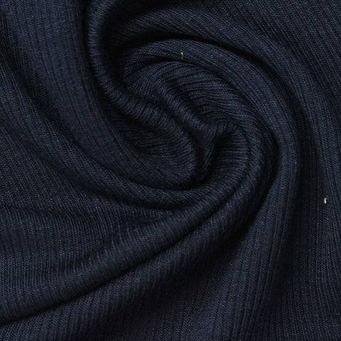 Navy Rib Knit, Viscose