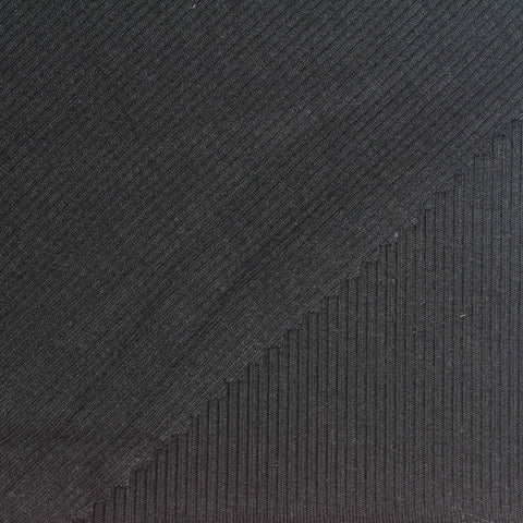 Charcoal Rib Knit, Viscose