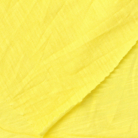 Slub 100% Cotton Jersey Knit Fabric, 130 gsm, 165 cm — Yellow