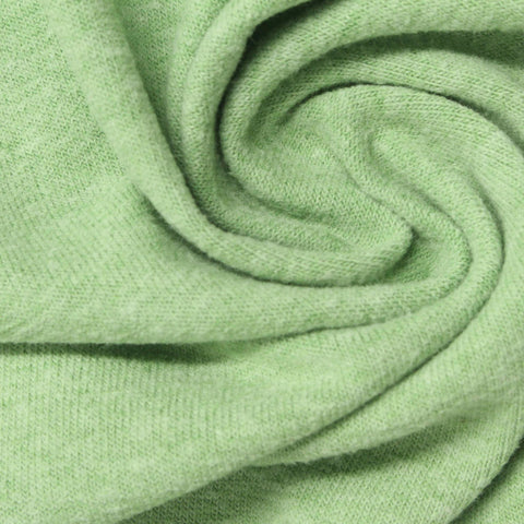 Light Green Marl Jersey Knit, Cotton-Poly, 220 gsm