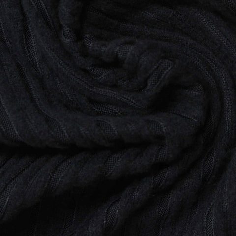 Polyester Stretch Rib Knit Fabric, 230 gsm, 126 cm — Navy