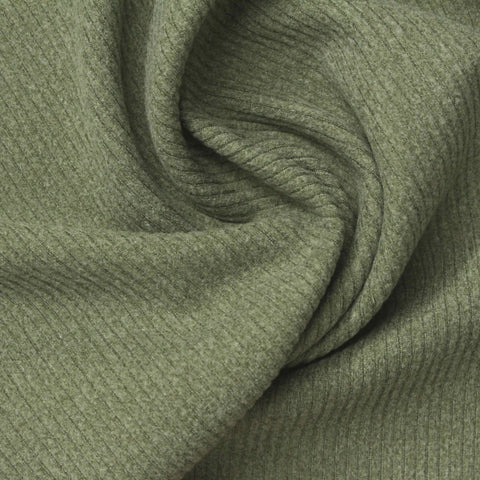 Muted Olive Ribbed Rib Knit, Polyester