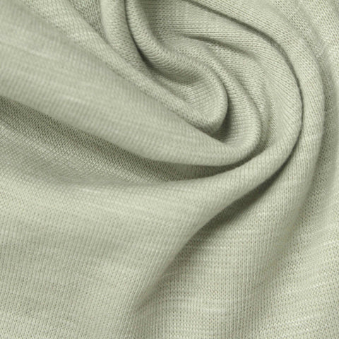 Light Green Marl Rib Knit, Poly-Cotton