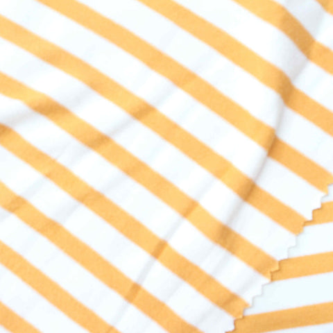 Orange Stripes Jersey Knit, Poly-Viscose