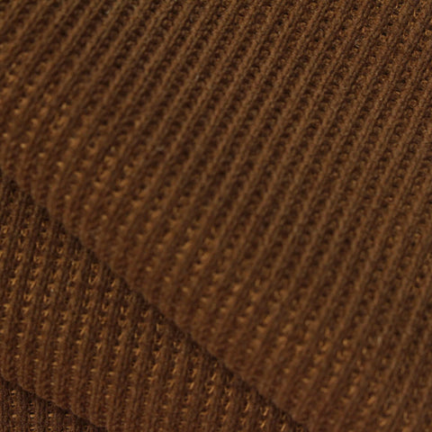 Polyester Stretch Rib Knit Fabric, 300 gsm, 155 cm — Brown