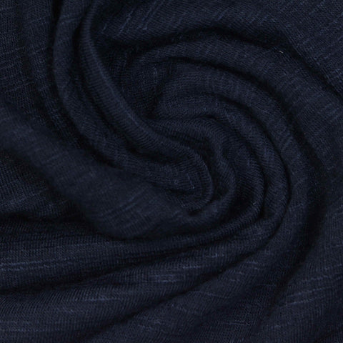 Dark Blue Marl Crepe, Poly-Viscose