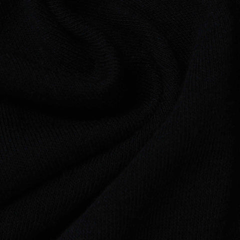 Polyester Cotton French Terry Fabric, 210 gsm, 170 cm — Black