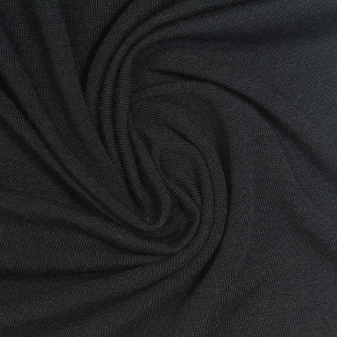 Polyester Stretch Jersey Knit Fabric, 200 gsm, 176 cm — Black