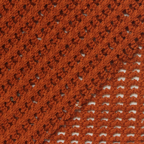 Orange Openwork Chunky Knit, Cotton-Poly