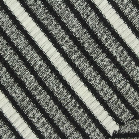 Black Horizontal-Stripe Rib Knit, Viscose-Poly, 200 gsm
