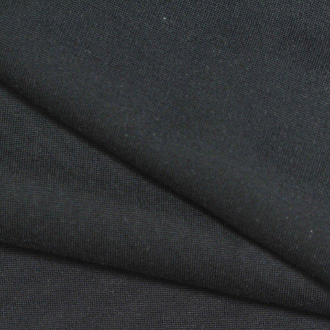 Viscose Nylon Stretch Ponte Knit Fabric, 230 gsm, 165 cm — Black