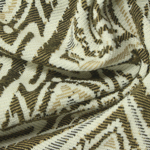 Cream Geometric Jacquard, Poly-Viscose, 250 gsm