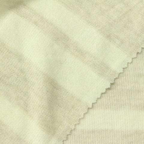 Cream Horizontal-Stripe Chunky Knit, Viscose-Poly, 230 gsm, 155 cm
