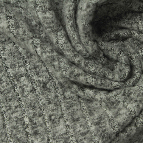 Grey Marl Rib Knit, Poly-Viscose, 220 gsm, 160 cm, ref EF-247644