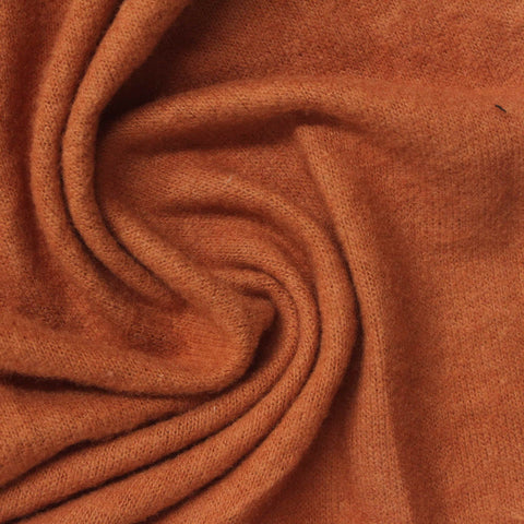 Brushed Polyester Viscose Stretch Jersey Knit Fabric, 200 gsm, 150 cm — Orange