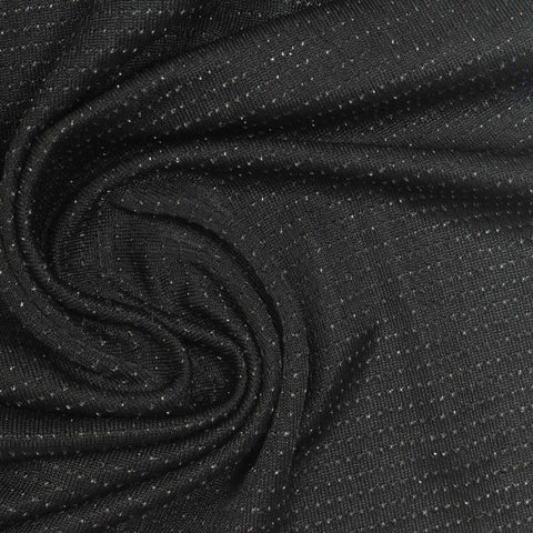 White Horizontal-Stripe Knit, Polyester, 170 gsm