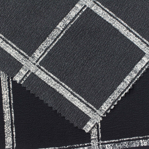 Black Check Chiffon, Polyester