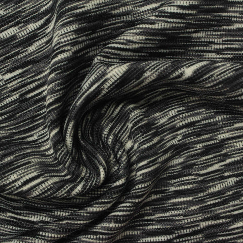 Black Abstract Jersey Knit, Spandex