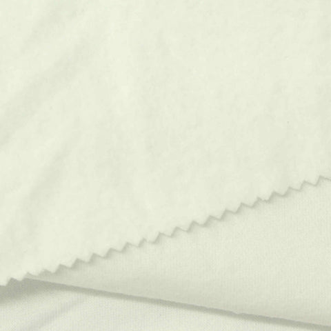 Brushed Cotton Polyester French Terry Fabric, 251 gsm, 183 cm — Beige