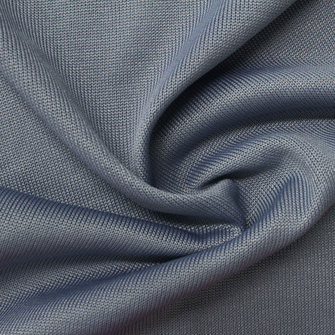 Polyester Stretch Chunky Knit Fabric, 245 gsm, 170 cm — Blue