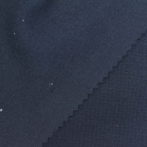 Plaid Polyester Stretch Fleece Fabric, 210 gsm, 160 cm — Navy