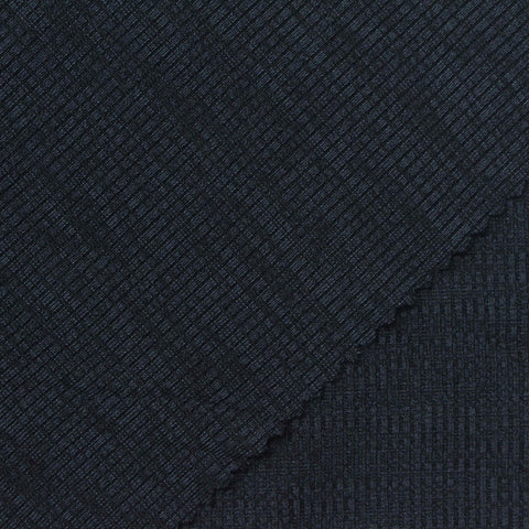 Polyester Stretch Rib Knit Fabric, 240 gsm, 173 cm — Navy