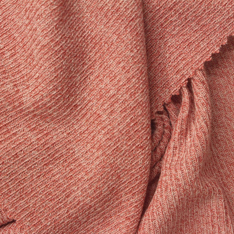 Terracotta Marl Rib Knit, Poly-Viscose