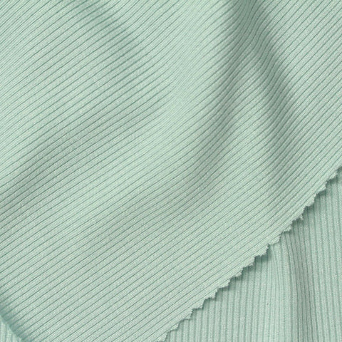 Viscose Stretch Rib Knit Fabric, 300 gsm, 120 cm — Green