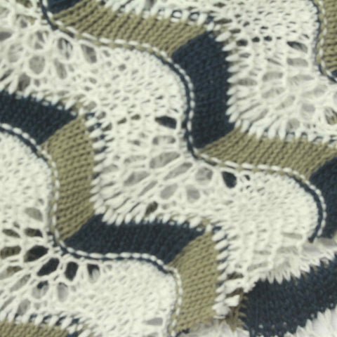 Off-White Bold-Chevron Pointelle Knit, Poly-Cotton