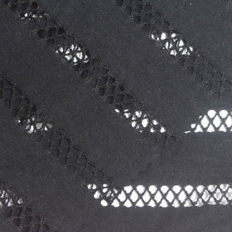 Black Stripes Jacquard, Poly-Viscose
