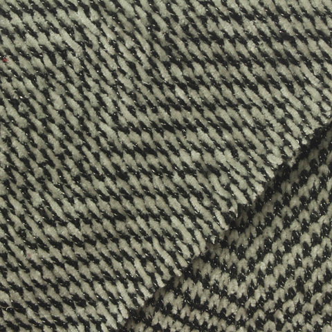 Black Herringbone Chenille, Poly-Metallic