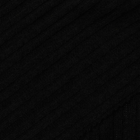Polyester Stretch Rib Knit Fabric, 170 gsm, 165 cm — Black