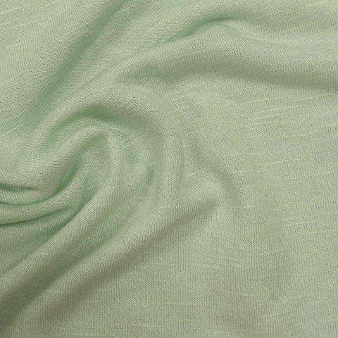 Slub Viscose Polyester Jersey Knit Fabric, 179 gsm, 160 cm — Green