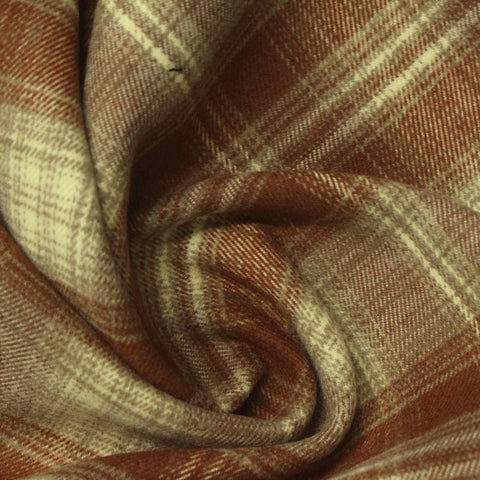 Rust Plaid Woven, Poly-Viscose