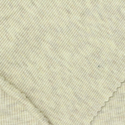 Light Beige Marl Rib Knit, Viscose, 262 gsm