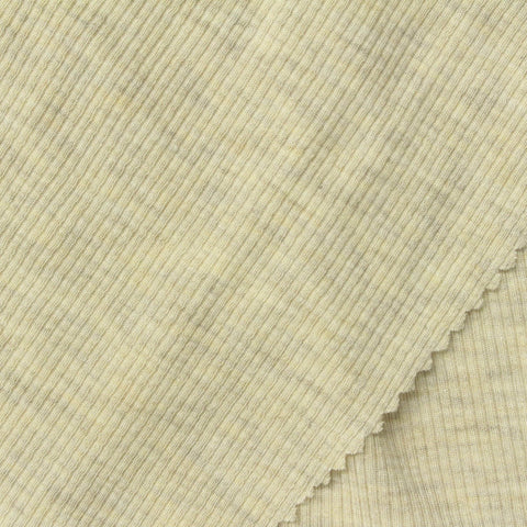 Light Beige Marl Rib Knit, 200 gsm