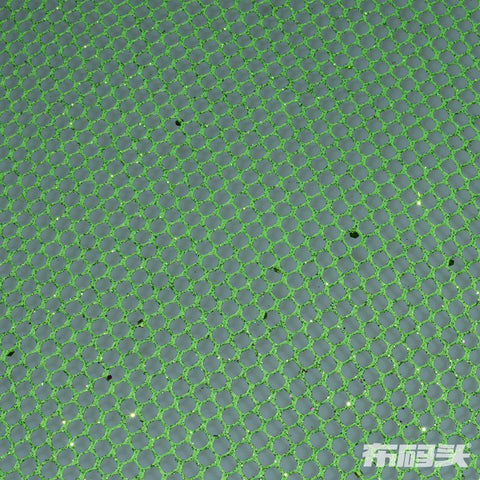 Bright Green Geometric Mesh, Polyester