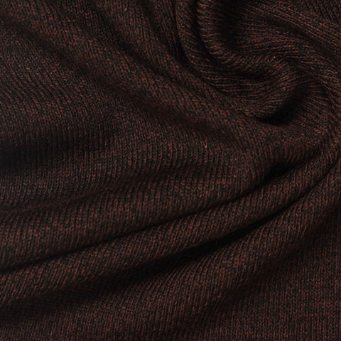 Dark Brown Heathered-Marl Rib Knit, Polyester