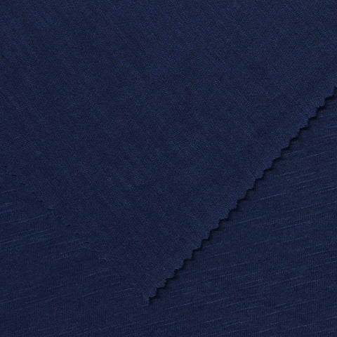 Navy Marl Jersey Knit, Poly-Cotton, 180 gsm